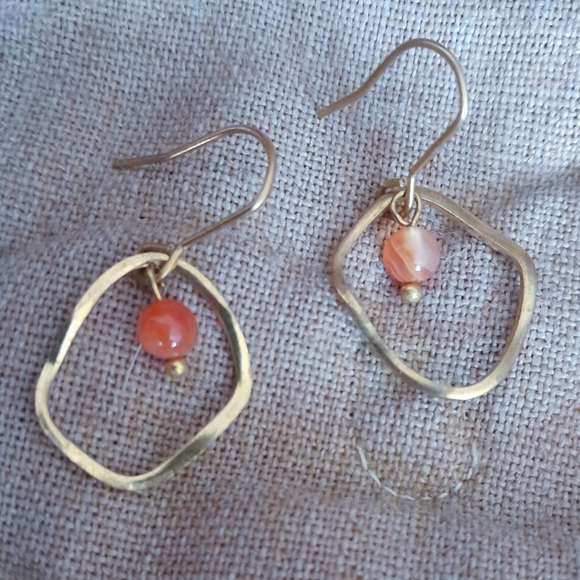Carnelian Baby 'Wobble' Earrings - Picture 2 of 4